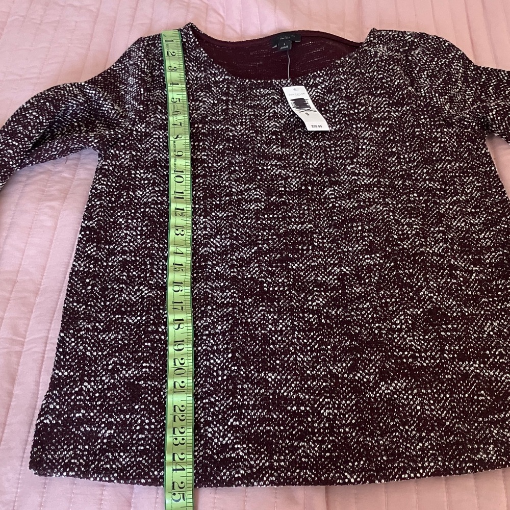 Ann Taylor 2 piece NWT top skirt cranberry tweed matching set S/M - Picture 8 of 13